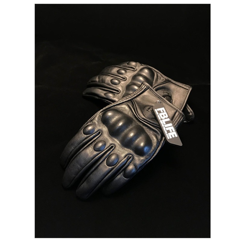 Touch Screen Gloves - Motorcycle Riding Gloves Retro Men's Goatskin