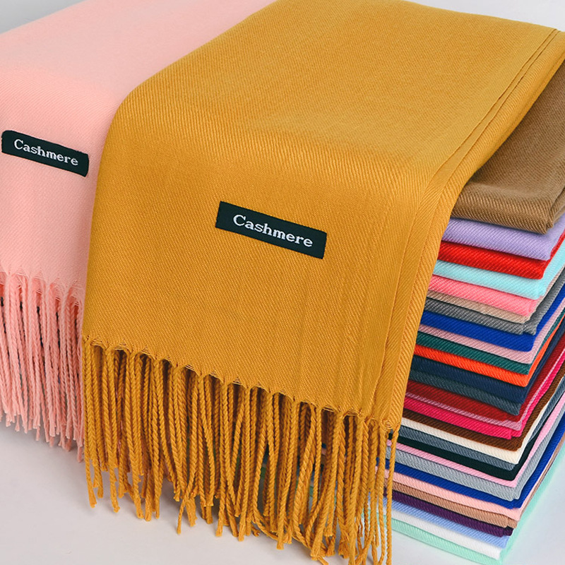 Cashmere Pashmina Wrap - Multi-purpose Imitation Cashmere Scarf Brushed Solid