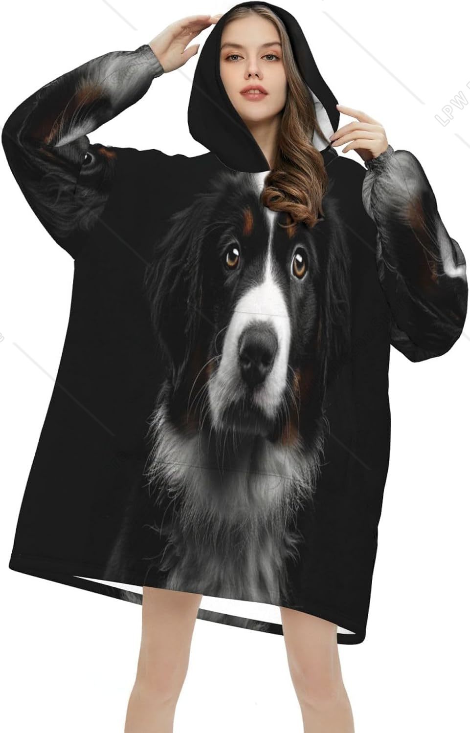 Sherpa Hoodie Fleece - Bernese Mountain Dog Wearable Blanket Hoodie