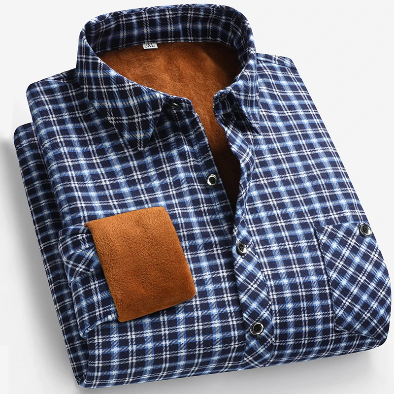 Flannel Shirt Lined - 2026 Autumn and Winter Men's Fleece-lined