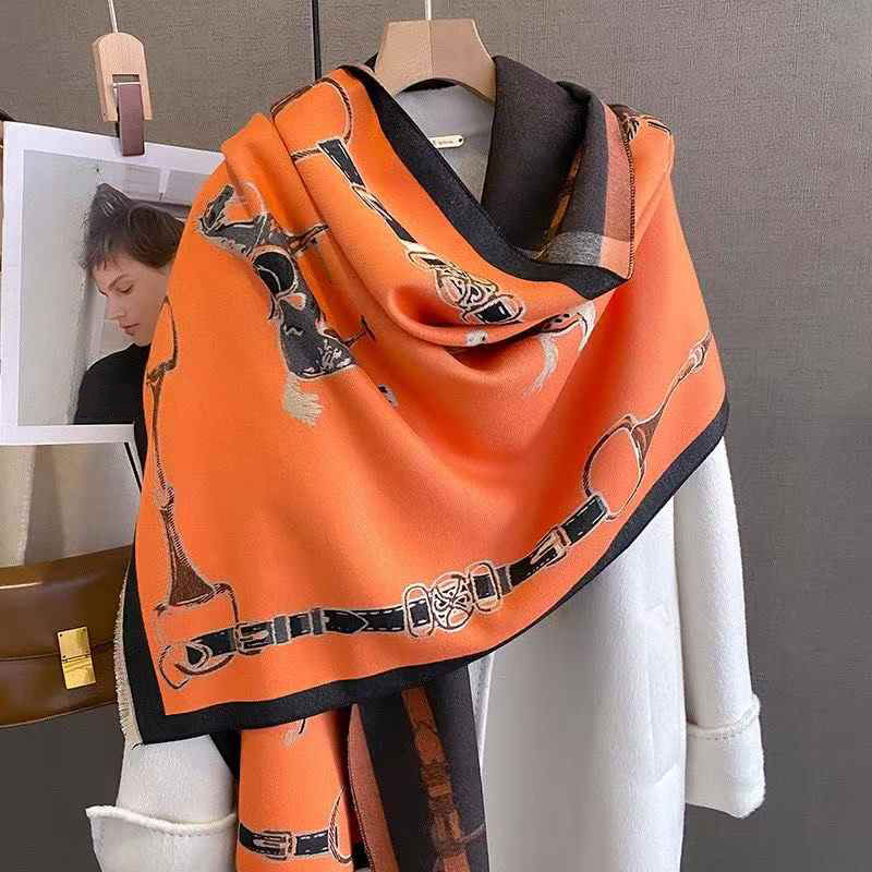 Wool Scarf Men - Retro Rider Horse Imitation Cashmere Scarf