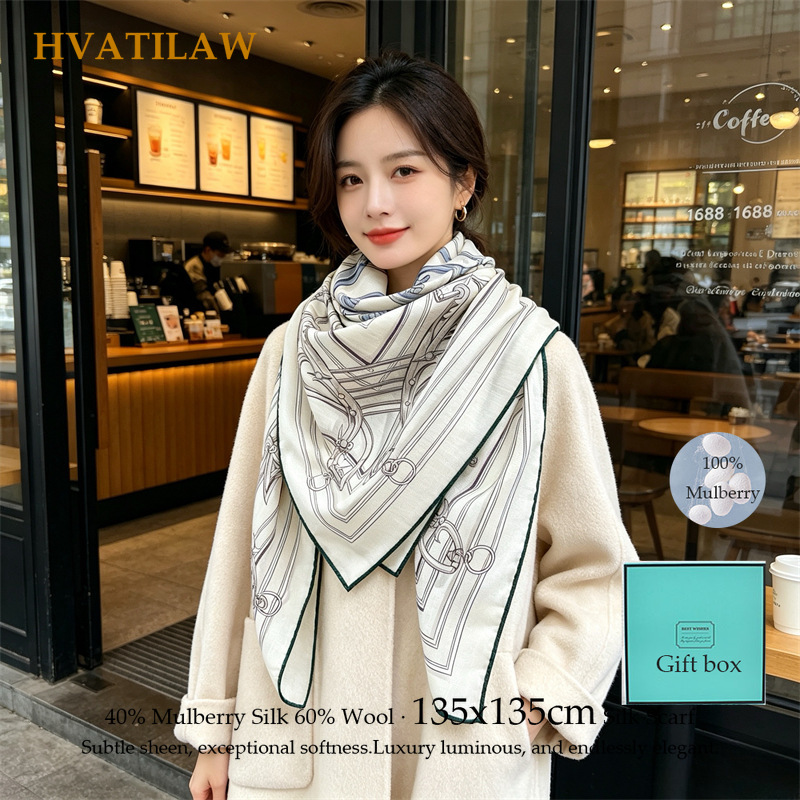 40% Silk 60% Wool Scarf 135x13 - огляд і ціна Shawl Wrap Winter