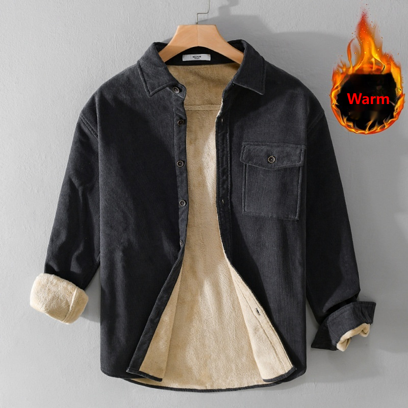 Men's Corduroy Shirt Jacket He - огляд і ціна Flannel Shirt Lined