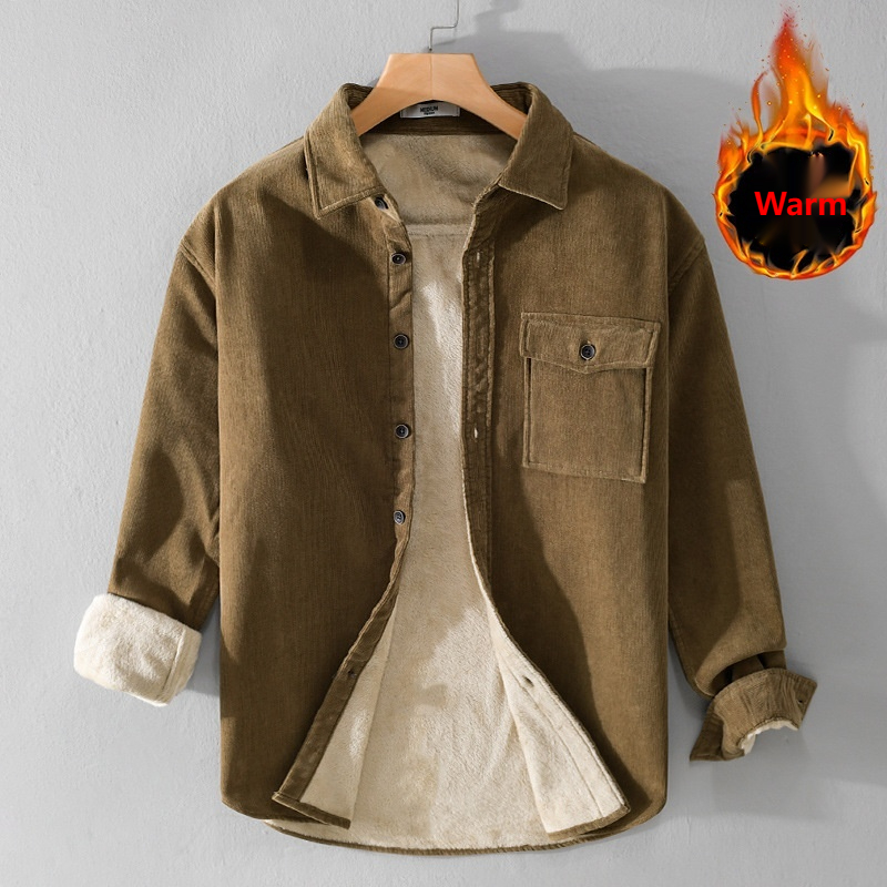 Men's Corduroy Shirt Jacket He - огляд і ціна Flannel Shirt Lined