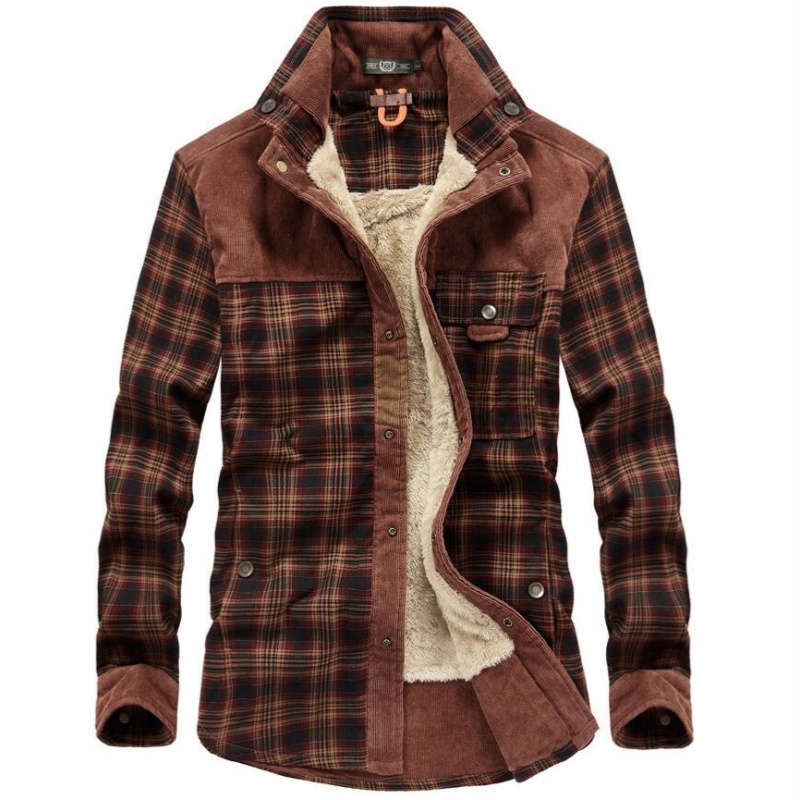 Men's Jackets Winter Windproof - огляд і ціна Flannel Shirt Lined