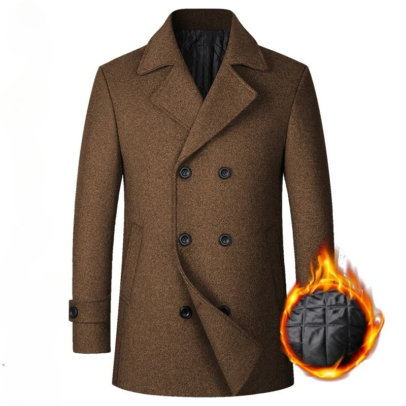 2026 Men's Double Breasted Woo - огляд і ціна Wool Coat Peacoat