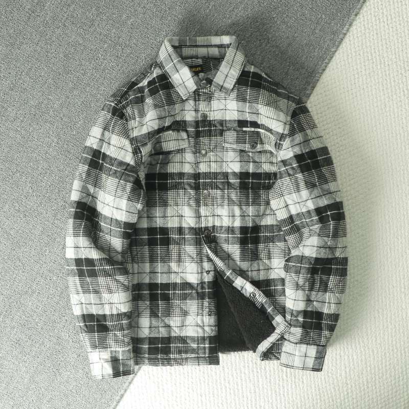 Fall Winter Men's Plaid Flanne - огляд і ціна Flannel Shirt Lined