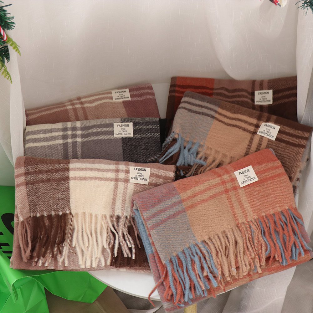 Casual Windproof Plaid Wool Sc - огляд і ціна Wool Scarf Men