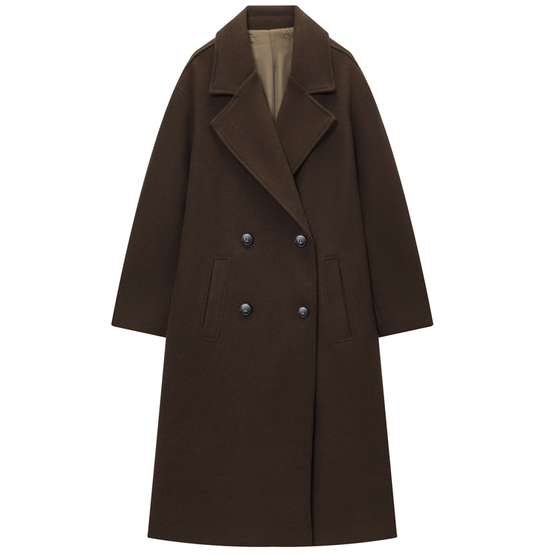 HXAO Women's Coat Brown Tweed  - огляд і ціна Wool Coat Peacoat