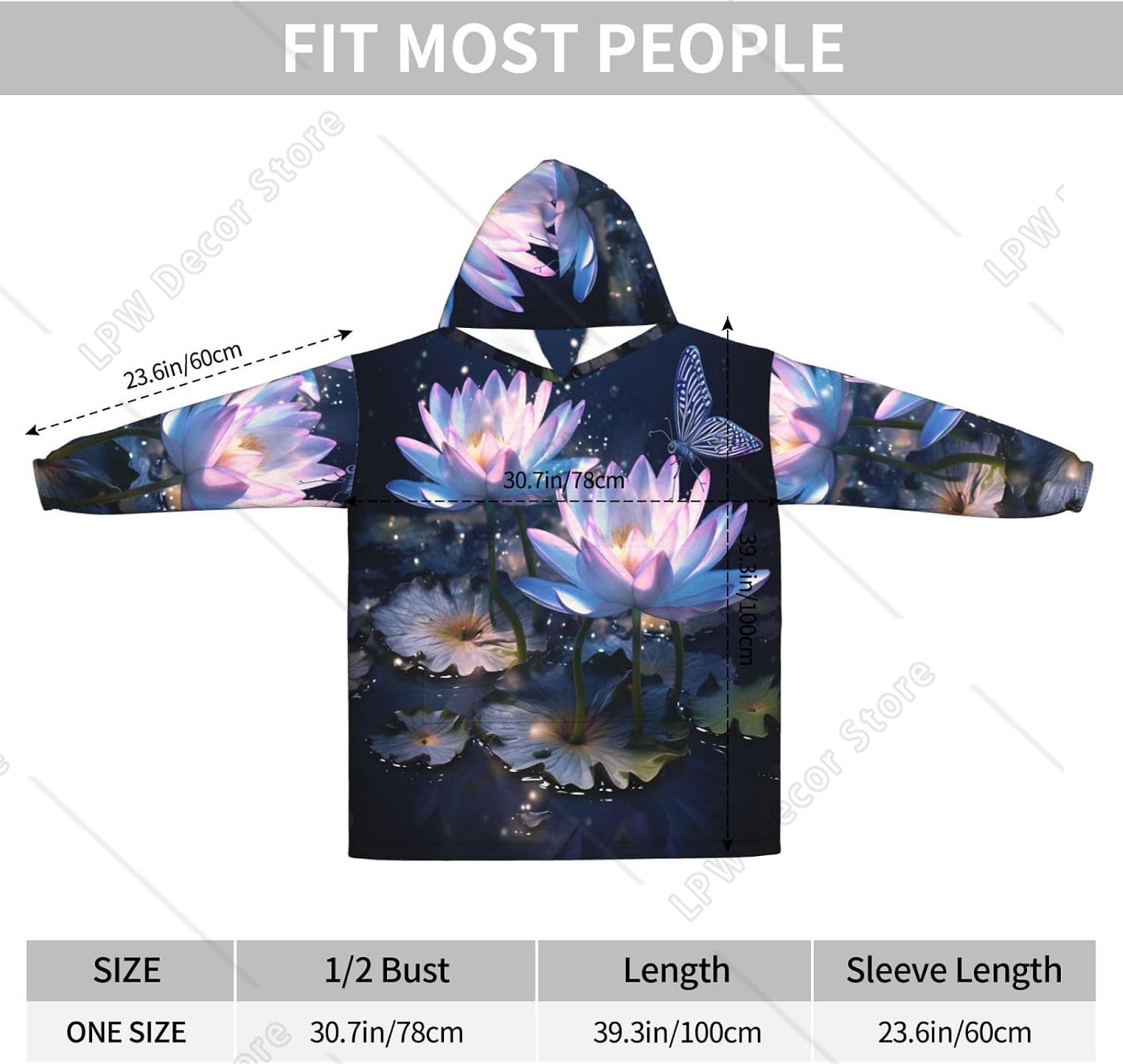 Fantasy Waterlily Wearable Bla - огляд і ціна Sherpa Hoodie Fleece