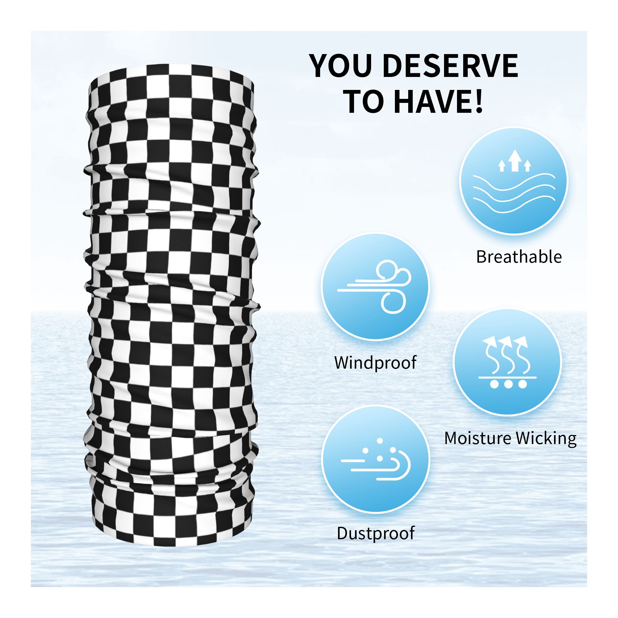 Custom Racing Checkered Motor  - огляд і ціна Neck Gaiter Fleece