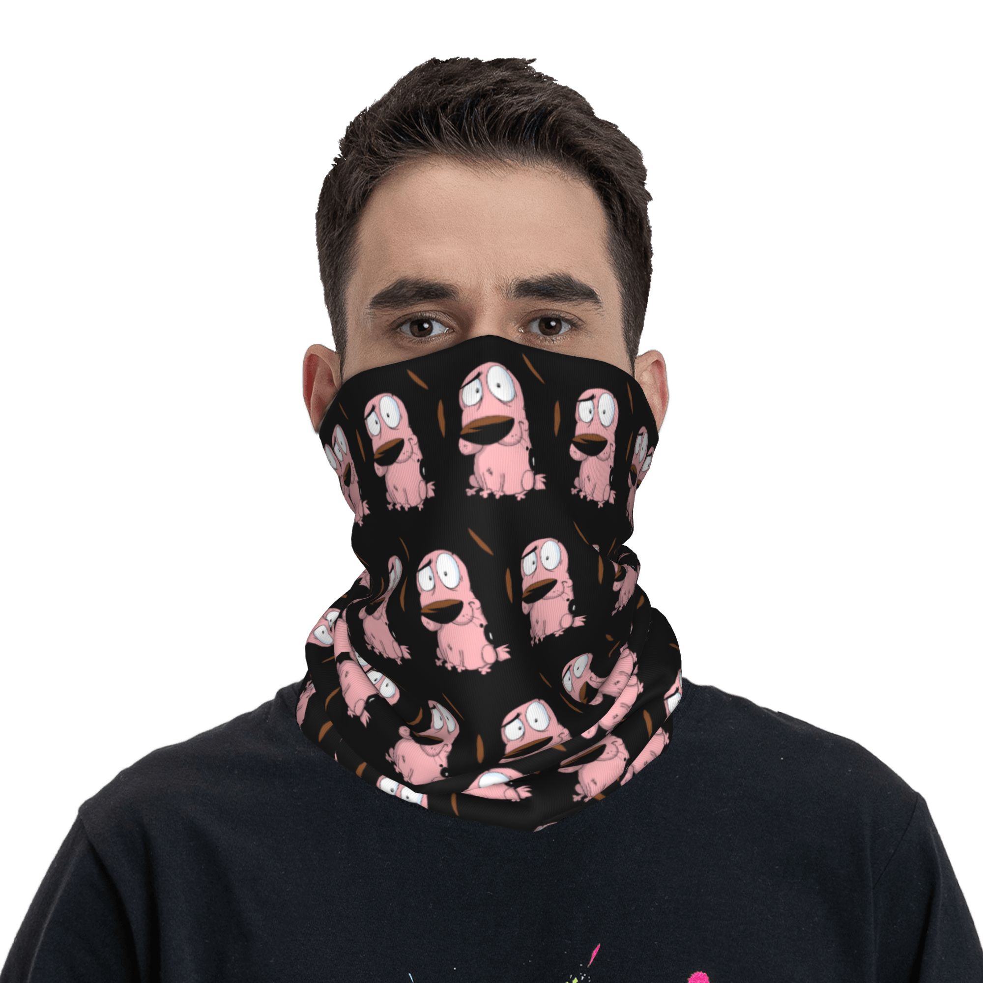Custom Cartoon Courage Dog Win - огляд і ціна Neck Gaiter Fleece