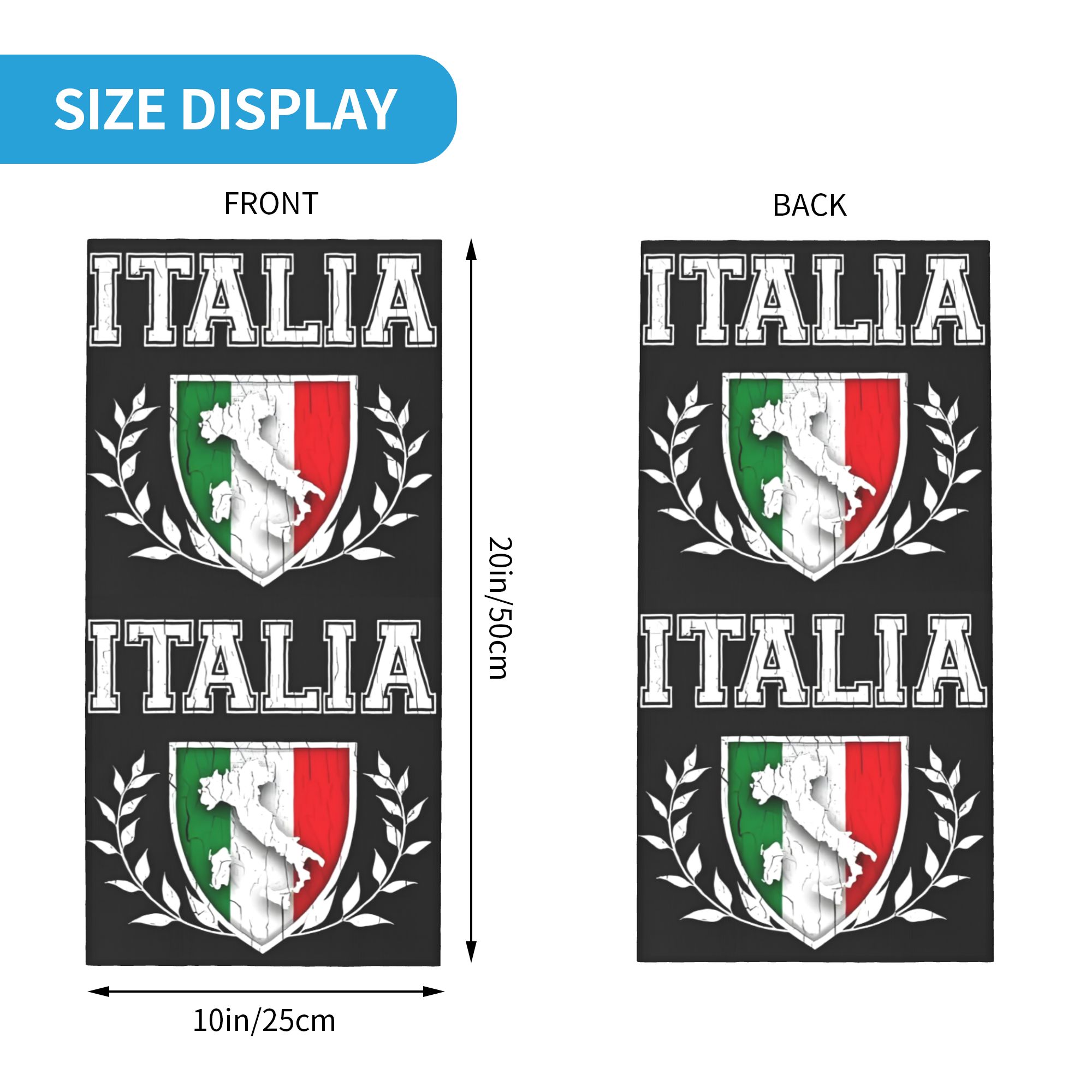 Custom Italy Flag Bandana Neck - огляд і ціна Neck Gaiter Fleece