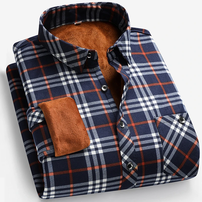 Autumn and Winter Men's Fleece - огляд і ціна Flannel Shirt Lined