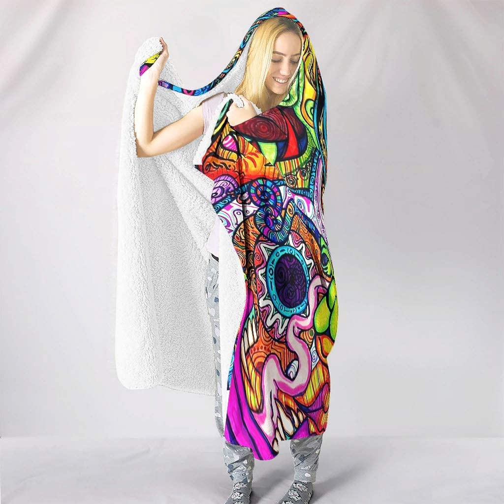 Abstract Bright Trippy Rainbow - огляд і ціна Sherpa Hoodie Fleece