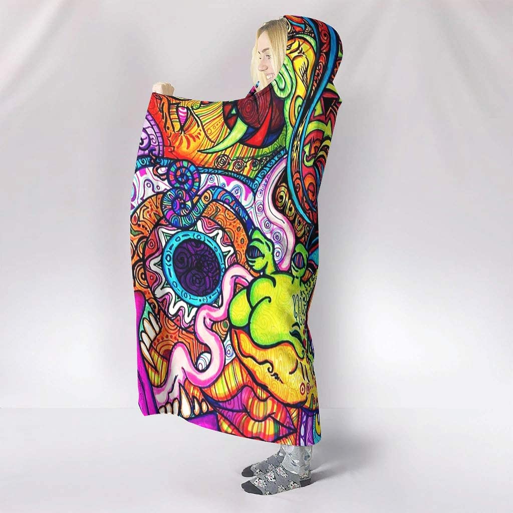 Abstract Bright Trippy Rainbow - огляд і ціна Sherpa Hoodie Fleece