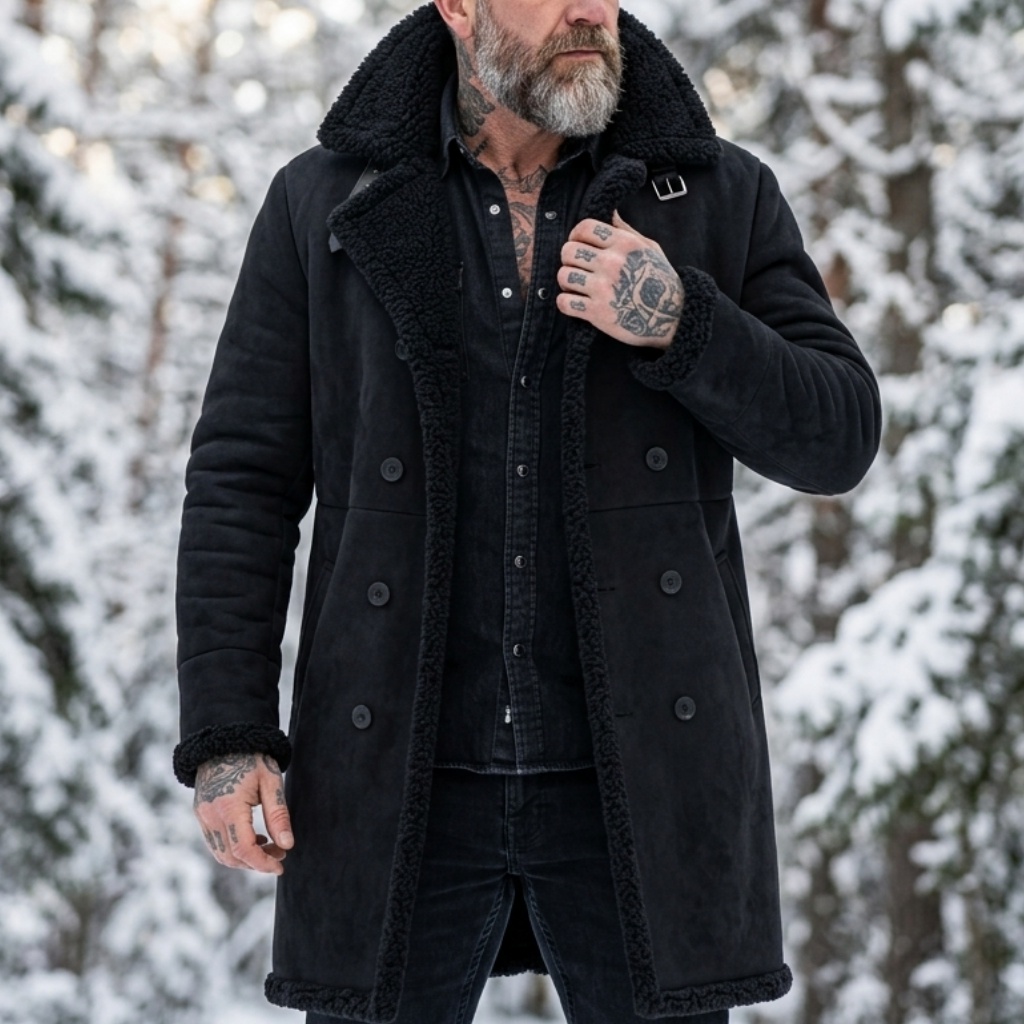 Men's Faux Suede Fur Lined Win - огляд і ціна Down Jacket Packable