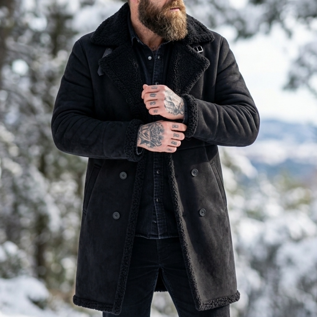 Men's Faux Suede Fur Lined Win - огляд і ціна Down Jacket Packable