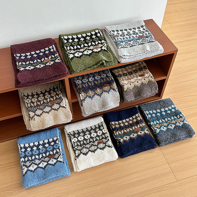 jacquard knitting scarf for wo - огляд і ціна Wool Scarf Men
