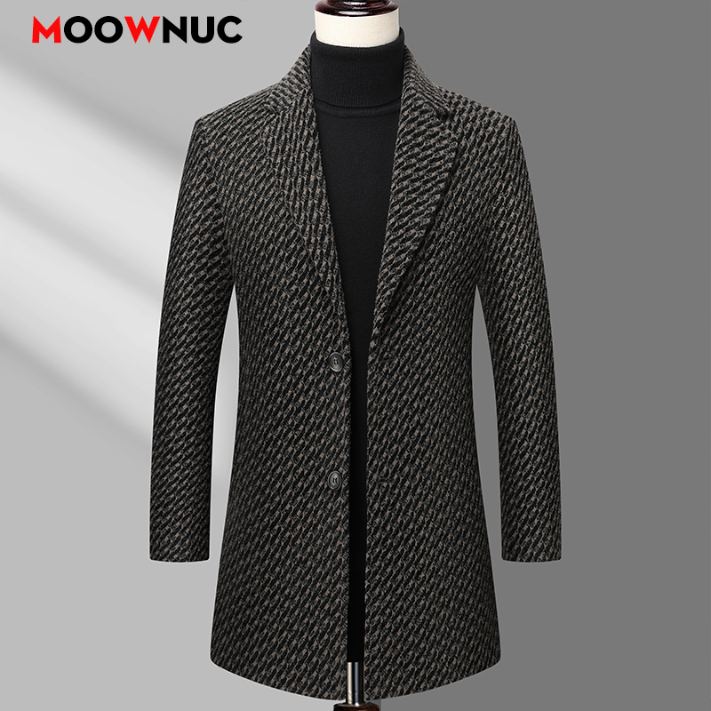 Long Coat Men Mens Wool Jacket - огляд і ціна Wool Coat Peacoat