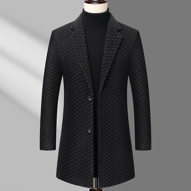 Long Coat Men Mens Wool Jacket - огляд і ціна Wool Coat Peacoat
