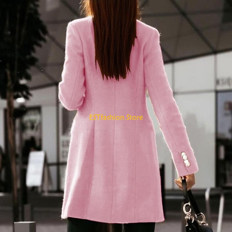 Y5GC Womens Fall Winter Wool C - огляд і ціна Wool Coat Peacoat