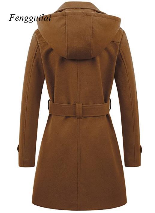 Women's Black Hooded Double Br - огляд і ціна Wool Coat Peacoat