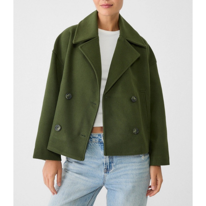 Women's Oversized Double Breas - огляд і ціна Wool Coat Peacoat