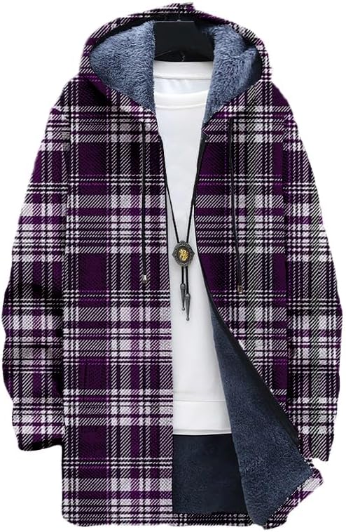 Men's Plaid Cardigan Oversized - огляд і ціна Sherpa Hoodie Fleece
