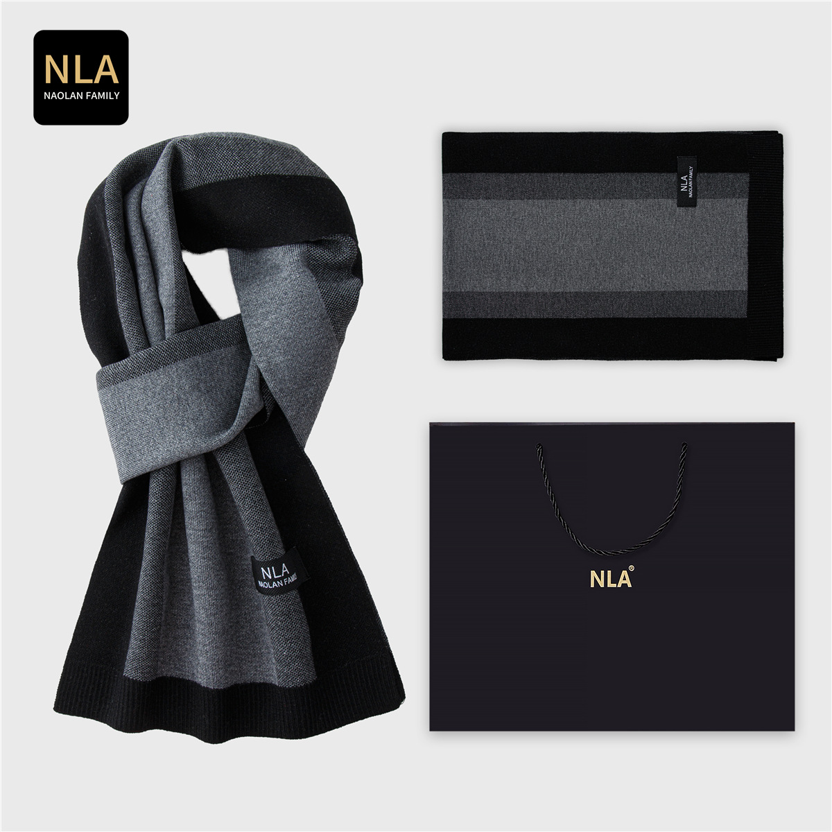Gift Box Knitted Men's Wool Sc - огляд і ціна Wool Scarf Men