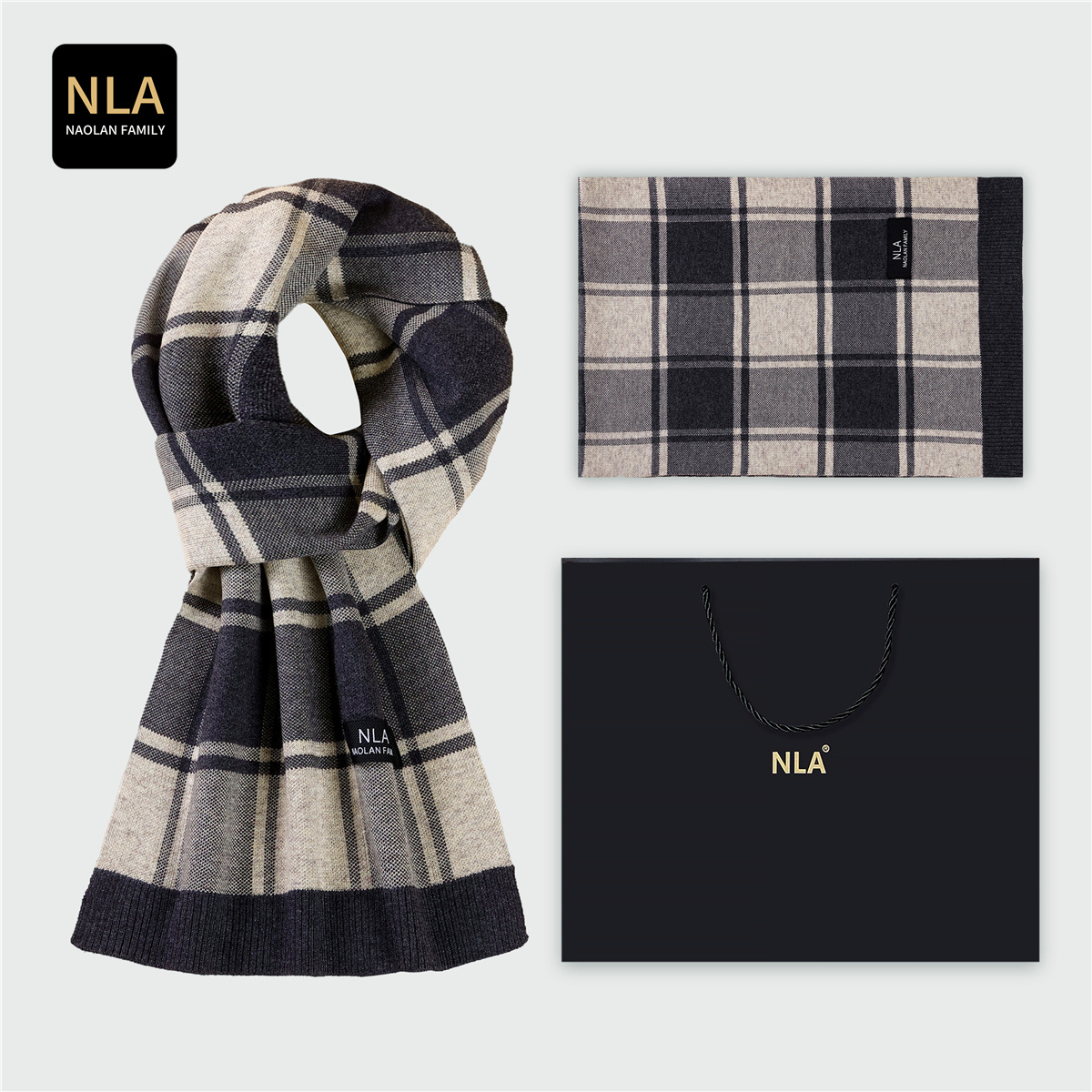 Gift Box Knitted Men's Wool Sc - огляд і ціна Wool Scarf Men