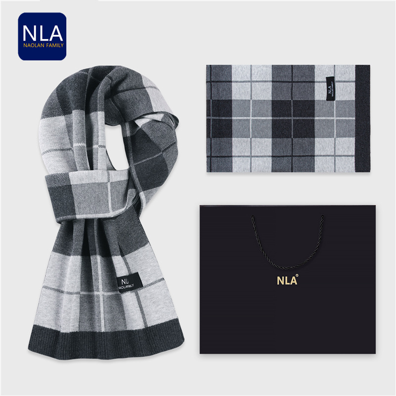 Gift Box Knitted Men's Wool Sc - огляд і ціна Wool Scarf Men