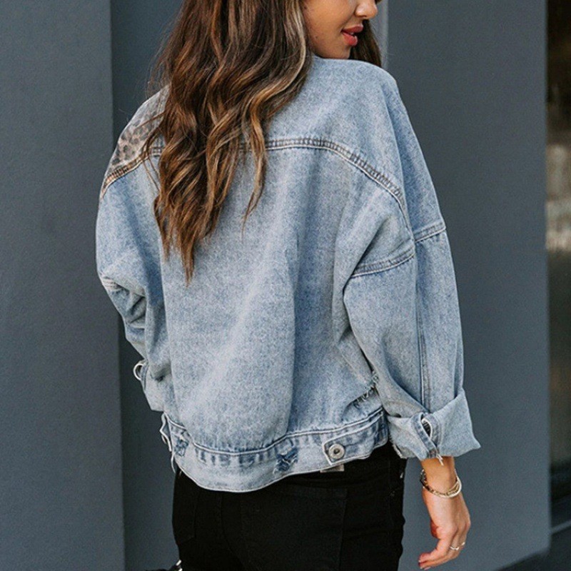 Leopard Stitching Denim Jacket - огляд і ціна Down Jacket Packable