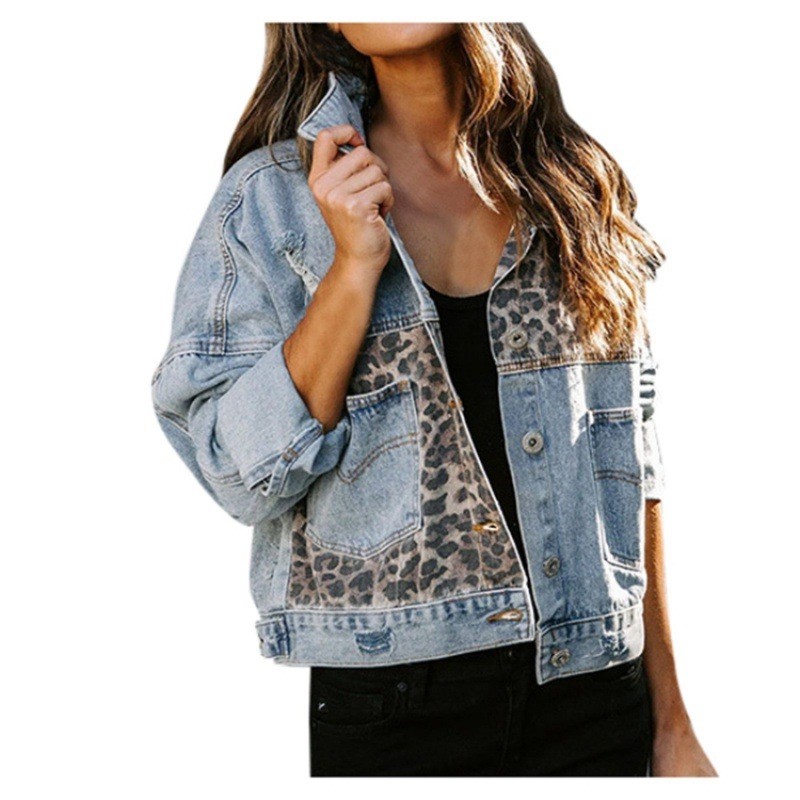 Leopard Stitching Denim Jacket - огляд і ціна Down Jacket Packable