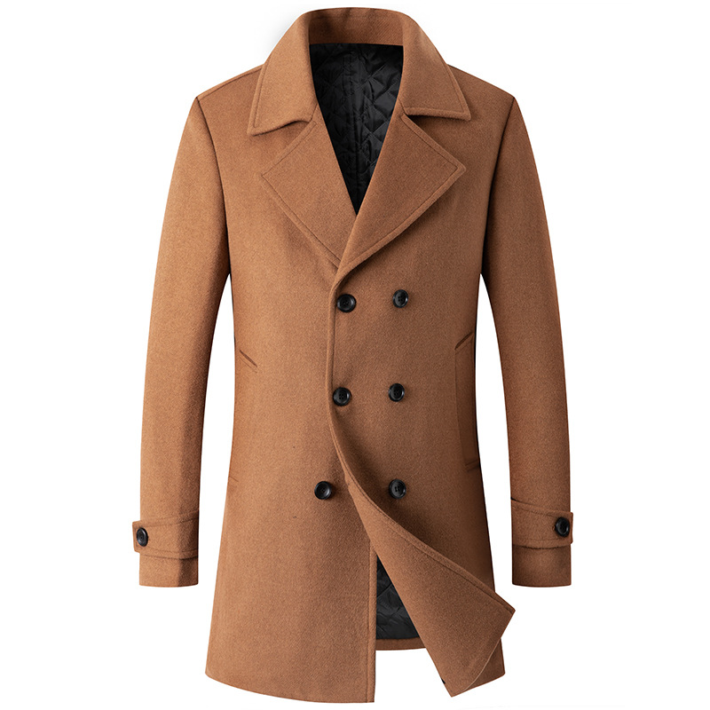 Double Breasted Coat Men Peaco - огляд і ціна Wool Coat Peacoat