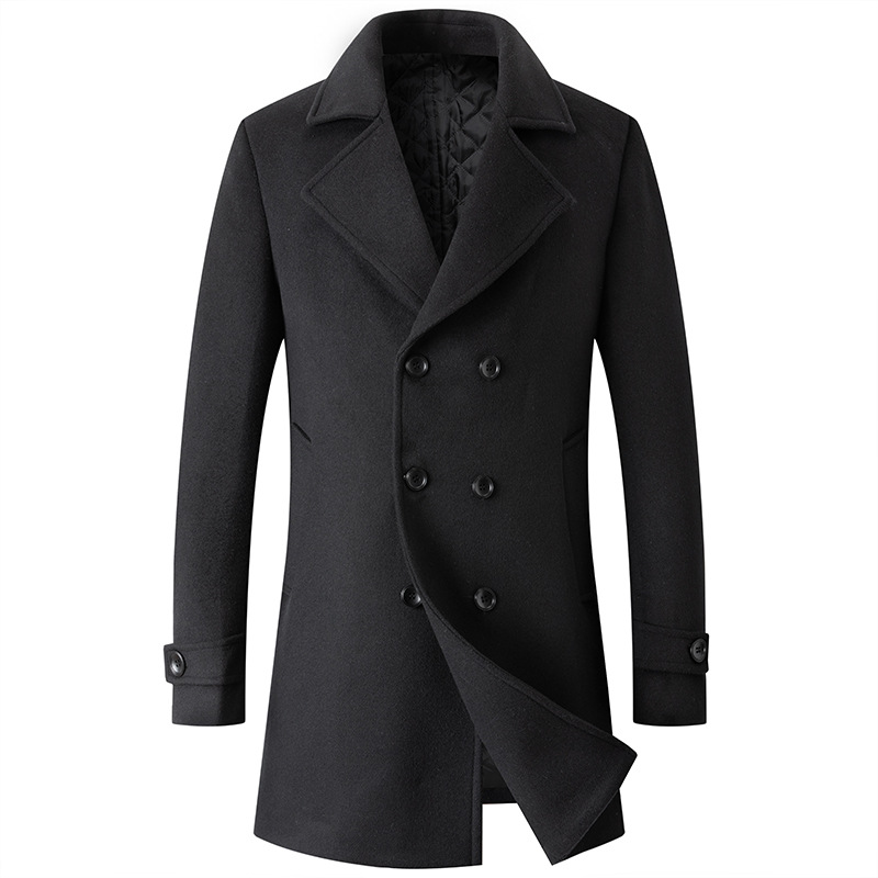 Double Breasted Coat Men Peaco - огляд і ціна Wool Coat Peacoat