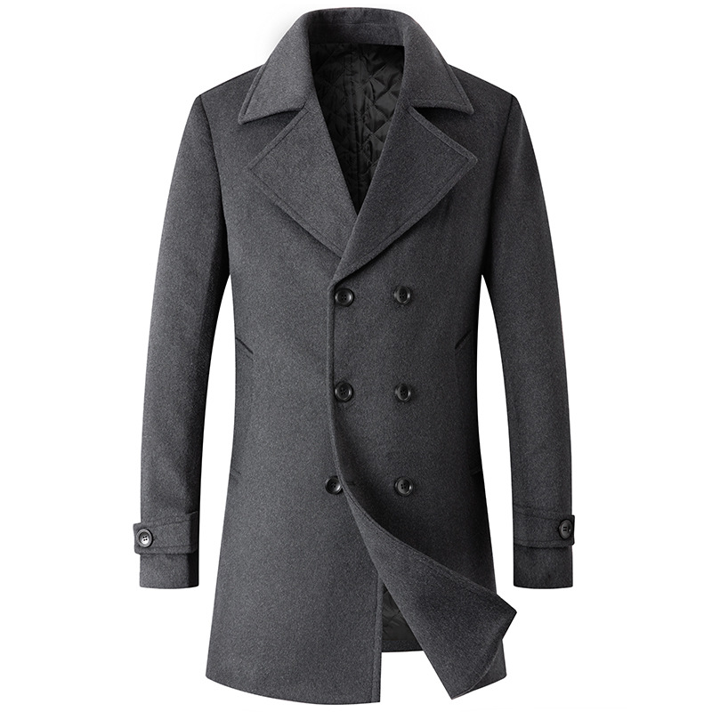 Double Breasted Coat Men Peaco - огляд і ціна Wool Coat Peacoat