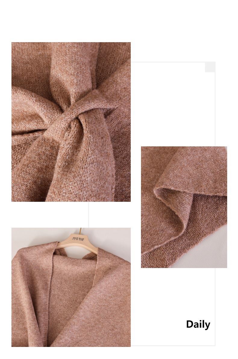 Simple Solid Color Knitted Tri - огляд і ціна Shawl Wrap Winter